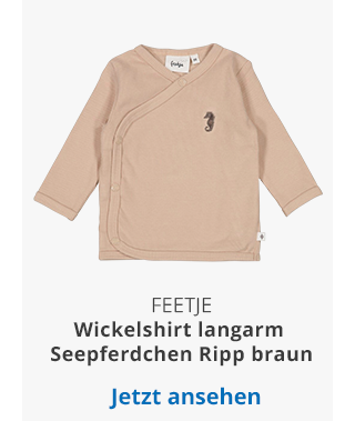 Feetje - Wickelshirt langarm Seepferdchen Rippqualität braun