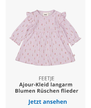 Feetje - Ajour-Kleid langarm Blumen Rüschen flieder