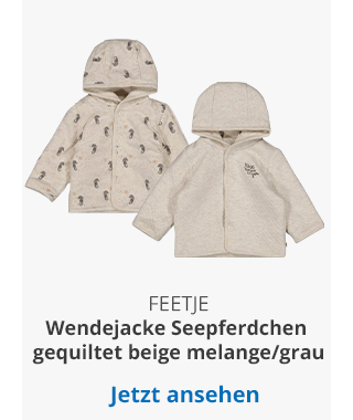 Feetje - Wendejacke mit Kapuze Seepferdchen gequiltet beige melange/grau