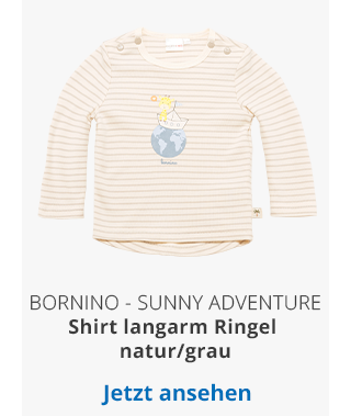 Bornino - Sunny Adventure - Shirt langarm Ringel Sunny Adventure - natur/grau