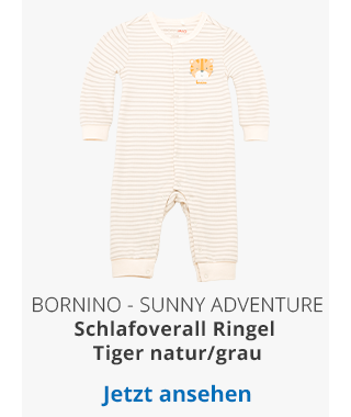 Bornino - Sunny Adventure - Schlafoverall Ringel Tiger - natur/grau