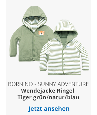 Bornino - Sunny Adventure - Wendejacke Ringel Tiger - grün/natur/blau