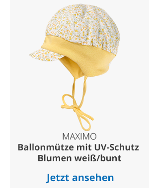 maximo - Ballonmütze mit UV-Schutz Blumen - weiß/bunt