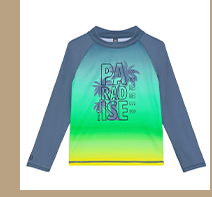 Colorkids Badeshirt langarm mit UV-Schutz Paradise grün/gelb/grau