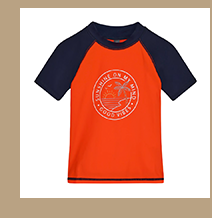 Colorkids Bade-T-Shirt mit UV-Schutz Strand marine/rot