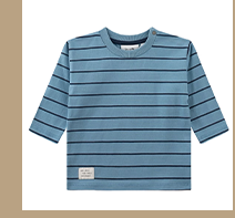 Sanetta Shirt langarm Ringel hellblau/marine