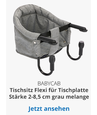 babycab  Tischsitz Flexi für Tischplatte Stärke 2-8,5 cm grau melange