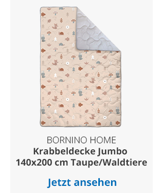 BORNINO HOME  Krabbeldecke Jumbo mit wasserfester Unterseite 140x200 cm Taupe /