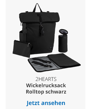2hearts  Wickelrucksack Rolltop schwarz