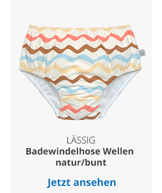 Lässig Badewindelhose Wellen natur/bunt