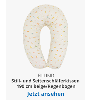  Fillikid - Still- und Seitenschläferkissen 190 cm beige / Regenbogen