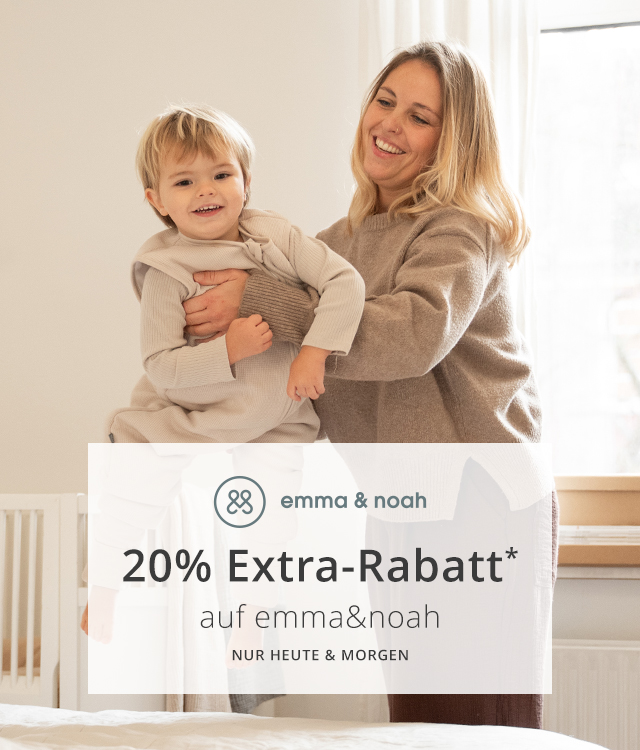 Nur heute & morgen  -  20% Extra-Rabatt* auf emma & noah  - Jetzt Sortiment entdecken!
