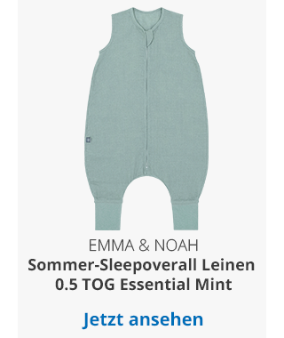 emma & noah Sommer-Sleepoverall Leinen 0.5 TOG Essential Mint
