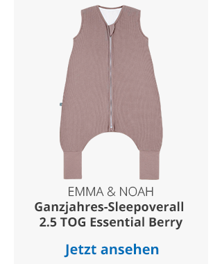 emma & noah - Ganzjahres-Sleepoverall mit Umschlag-Füsschen 2.5 TOG Essential Berry