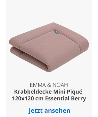 emma & noah - Krabbeldecke Mini Piqué 120x120 cm Essential Berry
