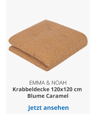 emma & noah - Krabbeldecke 120x120 cm Blume Caramel