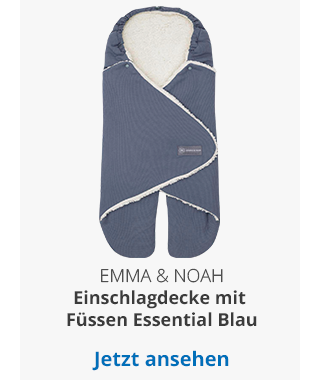 emma & noah - Einschlagdecke mit Füssen Essential Blau