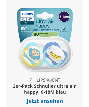 2er-Pack Schnuller ultra air happy, 6-18M blau