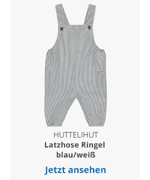 Huttelihut Latzhose Ringel blau/weiß