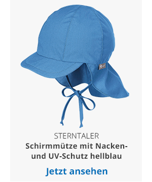 Sterntaler Schirmmütze mit Nacken-und UV-Schutz hellblau
