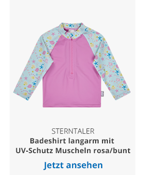 Sterntaler Badeshirt langarm mit UV-Schutz Muscheln rosa/bunt