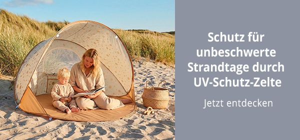 Schutz für unbeschwerte Strandtage durch UV-Schutz-Zelte