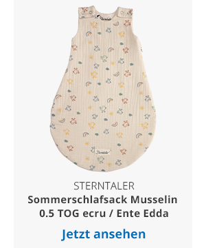 Sommerschlafsack Musselin 0.5 TOG ecru / Ente Edda