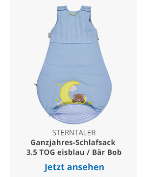 Ganzjahres-Schlafsack 3.5 TOG eisblau / Bär Bob