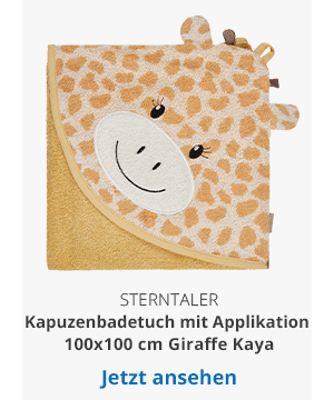  Kapuzenbadetuch mit Applikation 100x100 cm Giraffe Kaya