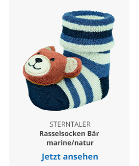  Sterntaler  - Rasselsocken Bär marine/natur