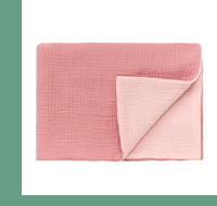BORNINO HOME Wende-Kuscheldecke Musselin 75x100 cm Rosa-Hellrosa