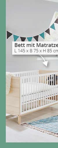 Bett mit Matratze (L 145 x B 75 x H 85 cm)