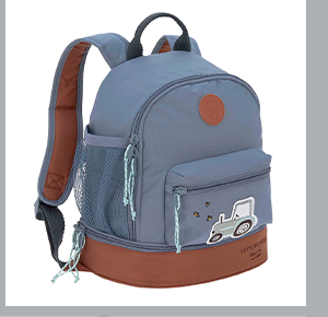 Lässig  Kindergartenrucksack Mini Backpack Adventure Traktor blue denim
