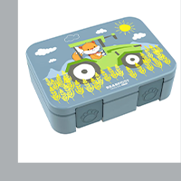 Bearfoot  Brotdose Blau / Traktor und Fuchs