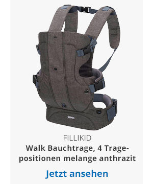Fillikid  Walk Bauchtrage, 4 Tragepositionen melange anthrazit