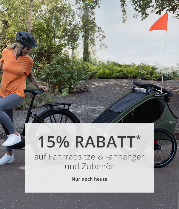 Nur bis 16.07.  - 15% Rabatt* auf Fahrradsitze & -anhänger und Zubehör 