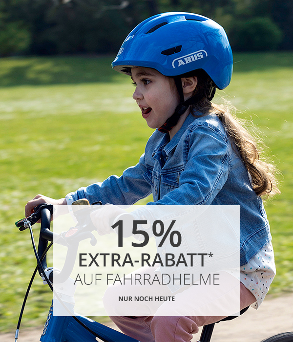 VERLÄNGERUNG  - Nur heute - 15% Rabatt* auf Fahrradhelme 