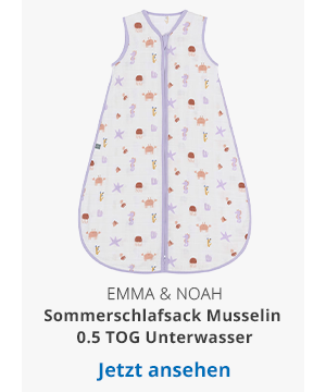 emma & noah Sommerschlafsack Musselin 0.5 TOG Unterwasser