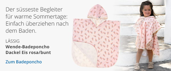 Der süßeste Begleiter für warme Sommertage - Einfach - Eiscreme-Favorit -  überziehen nach dem Baden – das fröhliche Wende-Poncho von LÄSSIG - Zum Badeponcho