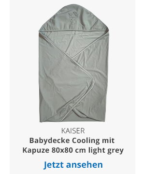 Kaiser - Babydecke Cooling mit Kapuze 80x80 cm light grey