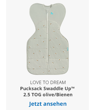 Love to Dream  - Pucksack Swaddle Up™ 2.5 TOG olive / Bienen