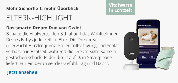 Mehr Sicherheit, mehr Überblick  - Eltern-Highlight - Das smarte Dream Duo von Owlet -  Jetzt ansehen → 