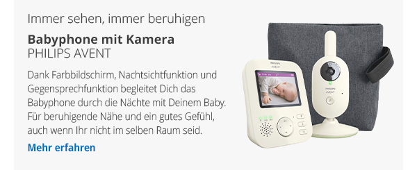 Immer sehen, immer beruhigen - Babyphone mit Kamera -  Mehr erfahren →