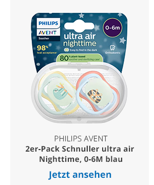 2er-Pack Schnuller ultra air Nighttime, 0-6M blau