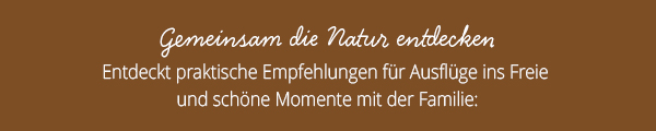 Gemeinsam die Natur entdecken - Entdeckt praktische Empfehlungen für Ausflüge ins Freie und schöne Momente mit der Familie: