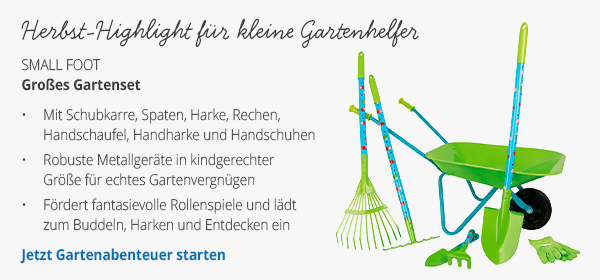 Herbst-Highlight für kleine Gartenhelfer - small foot - Großes Gartenset - Jetzt Gartenabenteuer starten → 