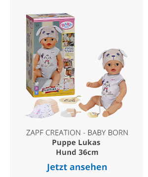 Zapf Creation - BABY BORN  Puppe Lukas Hund 36cm