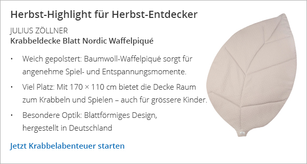 Herbst-Highlight für Herbst-Entdecker - Julius Zöllner - Krabbeldecke Blatt Nordic Waffelpiqué -  Jetzt Krabbelabenteuer starten → 