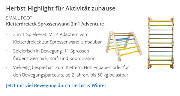 Herbst-Highlight für Aktivität zuhause - small foot - Kletterdreieck-Sprossenwand 2in1 Adventure - Jetzt mit viel Bewegung durch Herbst & Winter → 