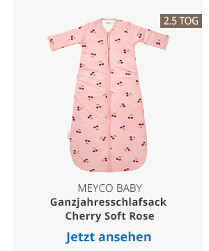 Meyco Baby  Ganzjahresschlafsack mit abnehmbaren Ärmeln | Cherry Soft Rose